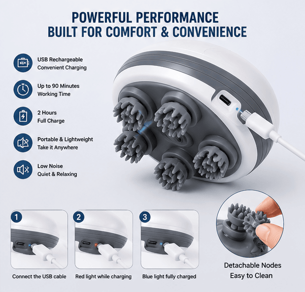 Electric Body Massager – Rechargeable Deep Tissue Relaxation Device