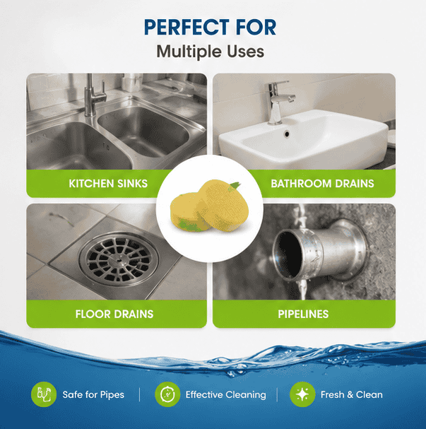 Foaming Drain Cleaning Tablets for Sink, Pipes & Disposal