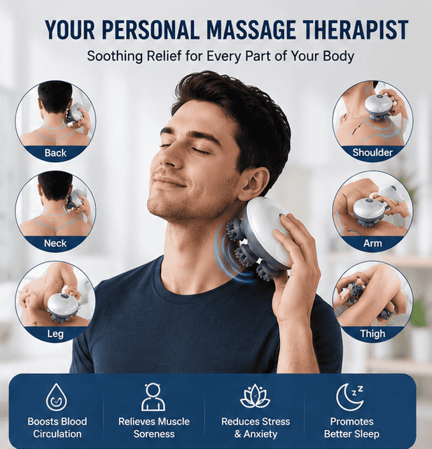 Electric Body Massager – Rechargeable Deep Tissue Relaxation Device