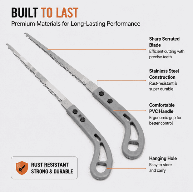 Portable Garden Hand Saw – Stainless Steel Wire Cutter Tool
