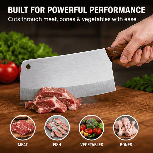 Silver Toned & Brown Stainless Steel Kitchen Knife