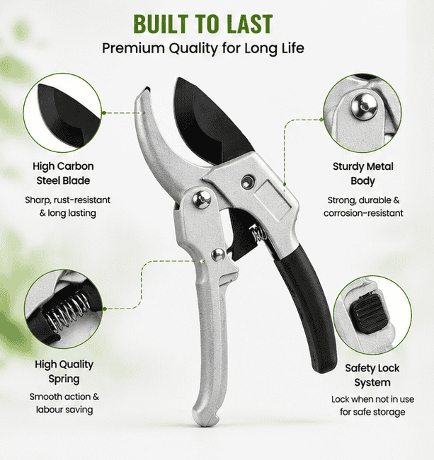 Heavy Duty Gardening Tool Tree Secateurs Plant Branch Cutter