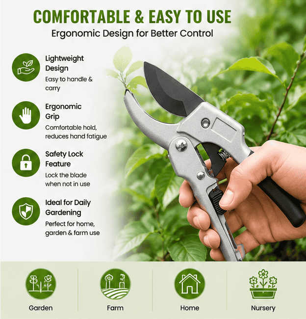 Heavy Duty Gardening Tool Tree Secateurs Plant Branch Cutter