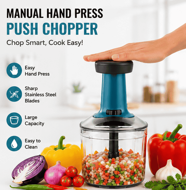 Kitchen Ninja Push Chopper – Multipurpose Vegetable Cutter