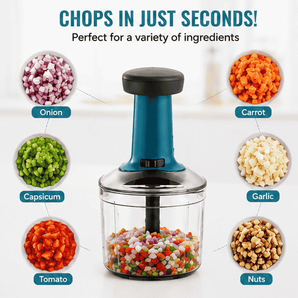 Kitchen Ninja Push Chopper – Multipurpose Vegetable Cutter