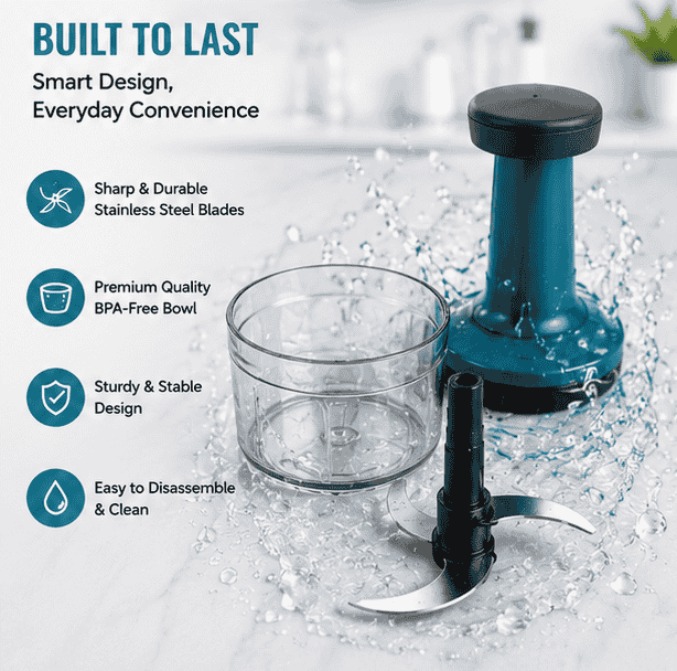 Kitchen Ninja Push Chopper – Multipurpose Vegetable Cutter